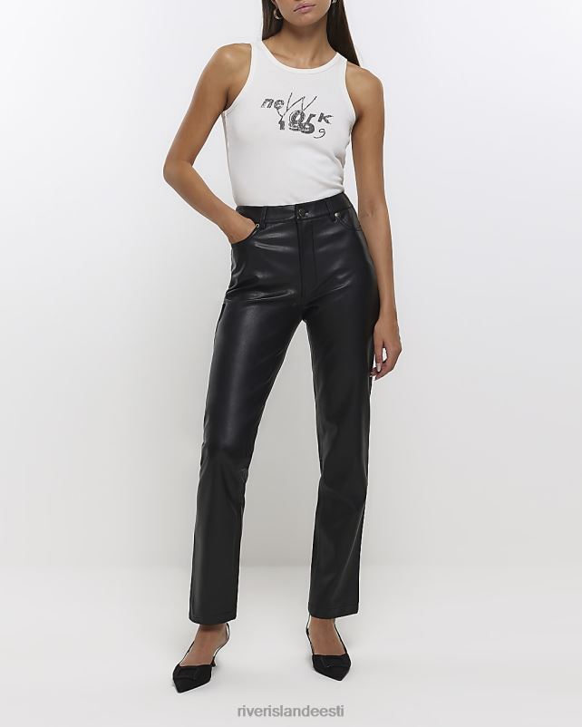 kehakate must naised River Island kunstnahast sirged püksid 44TLL58