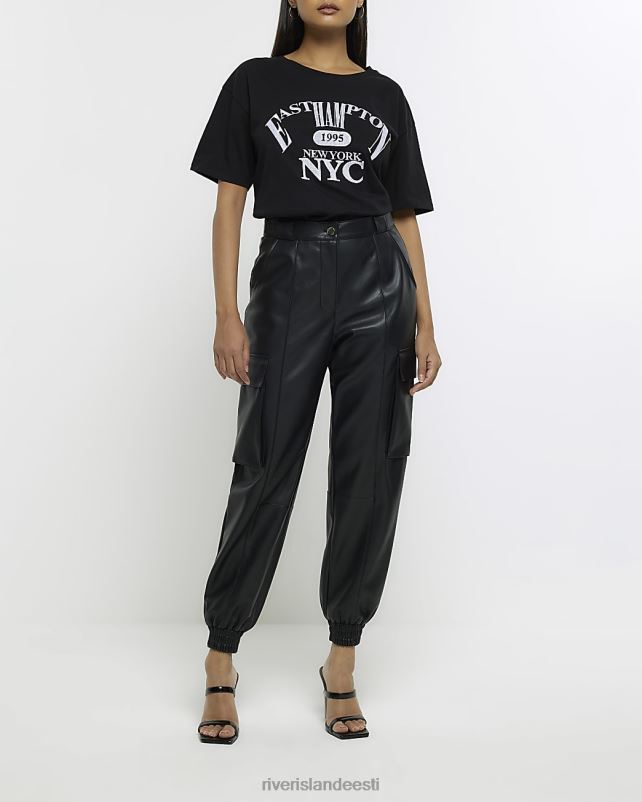 kehakate must naised River Island kunstnahast tarbepüksid 44TLL3774