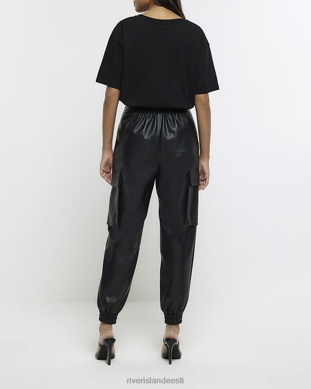 kehakate must naised River Island kunstnahast tarbepüksid 44TLL3774