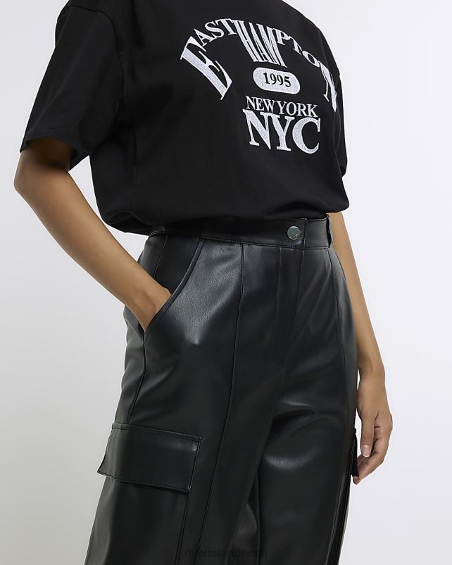 kehakate must naised River Island kunstnahast tarbepüksid 44TLL3774