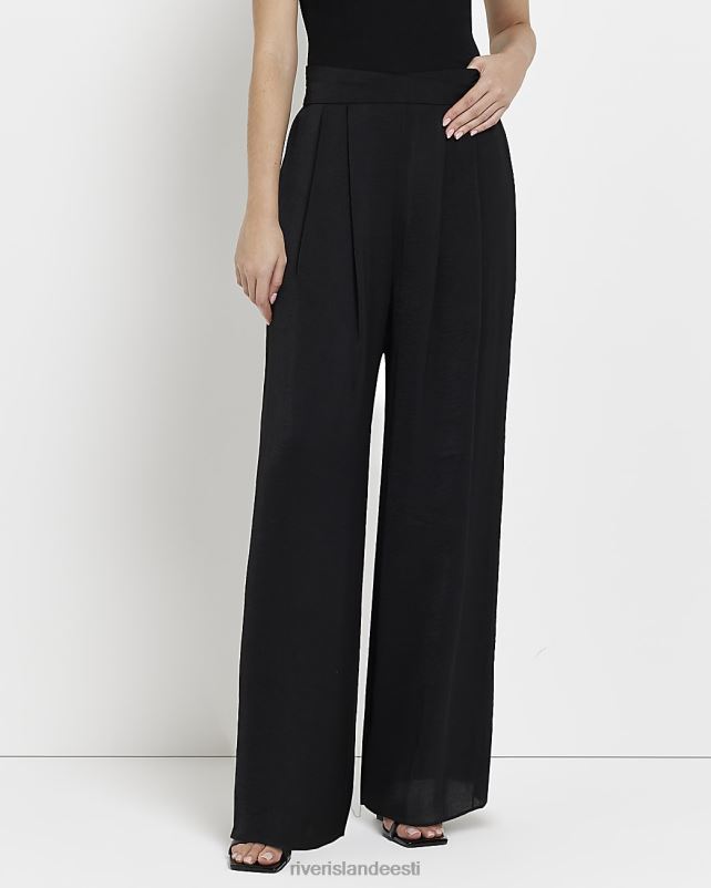 kehakate must naised River Island palazzo laia säärega püksid 44TLL4734
