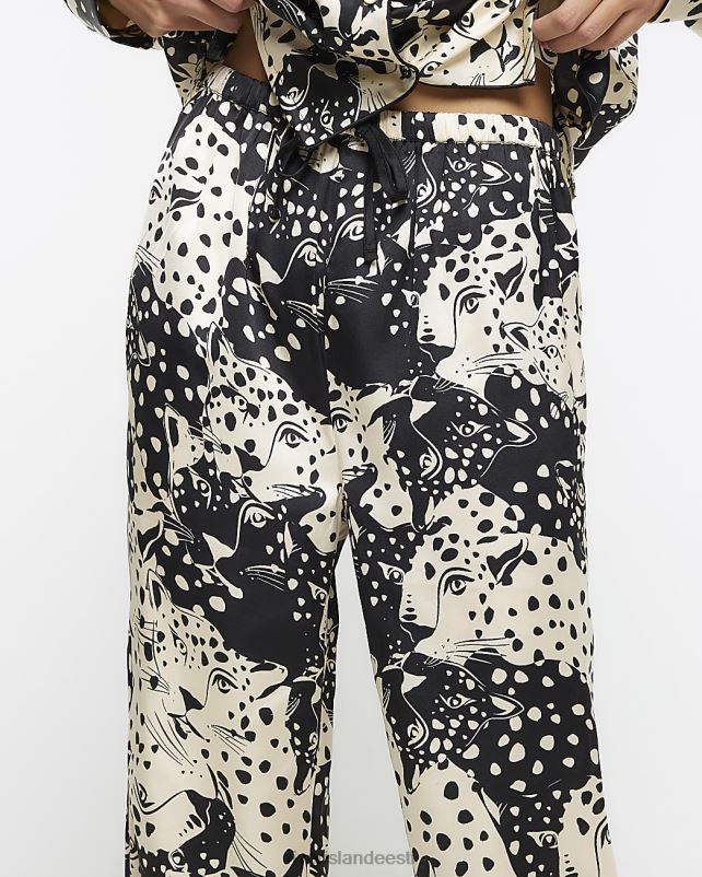 kehakate must naised River Island satiinist loomamustriga pidžaamapüksid 44TLL572