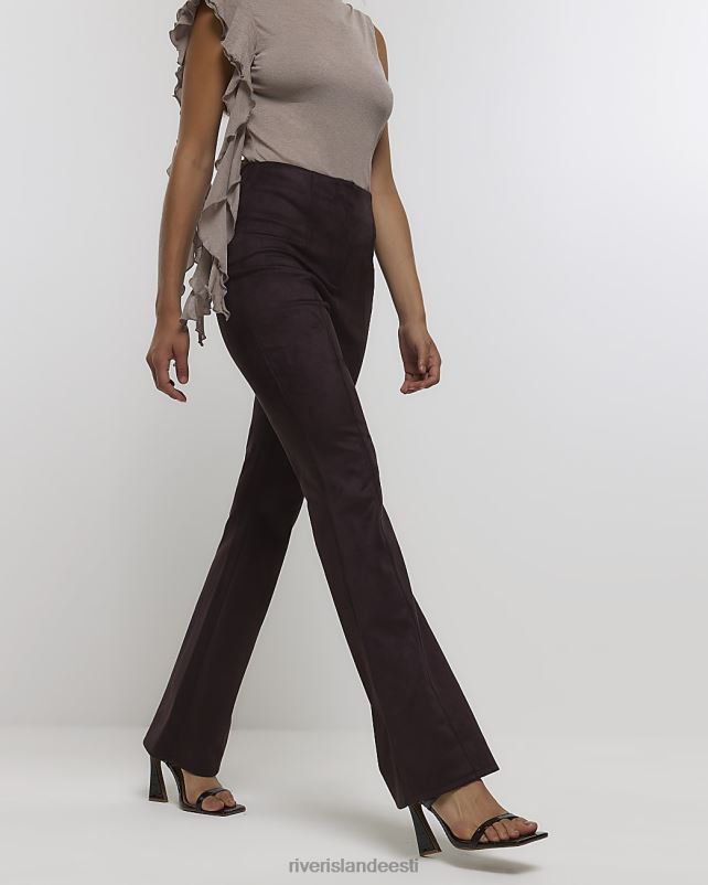 kehakate pruun naised River Island suedette laienevad püksid 44TLL4323