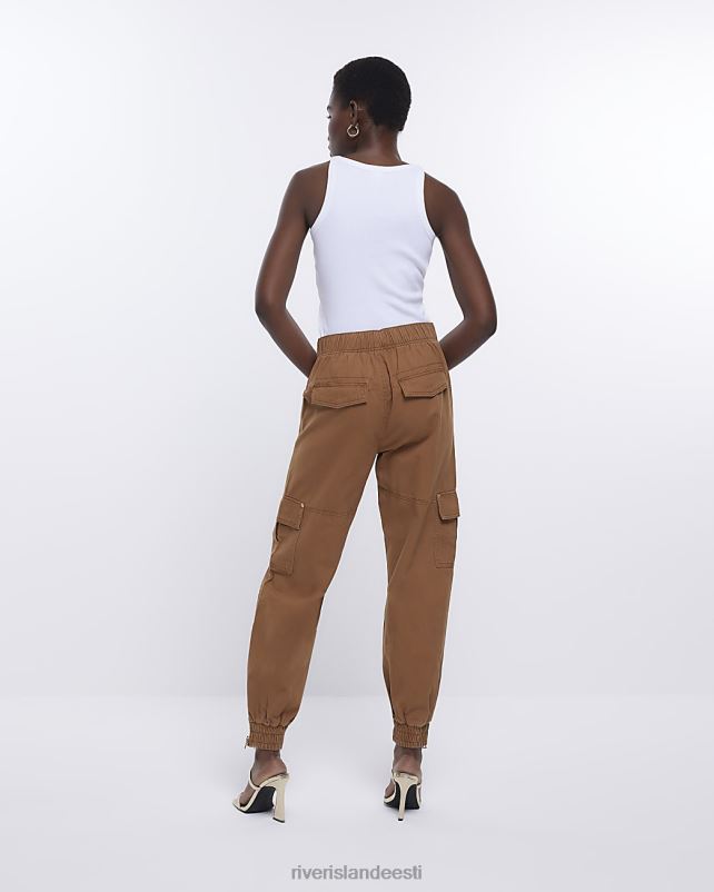 kehakate pruun naised River Island tõmblukuga kaubapüksid 44TLL1789