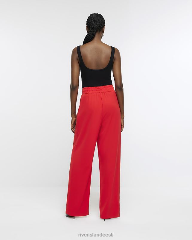 kehakate punane naised River Island plisseeritud laia säärega püksid 44TLL973