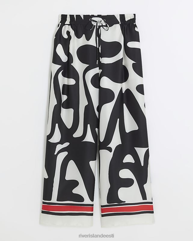 kehakate punane naised River Island äärisega palazzo laia säärega püksid 44TLL3799