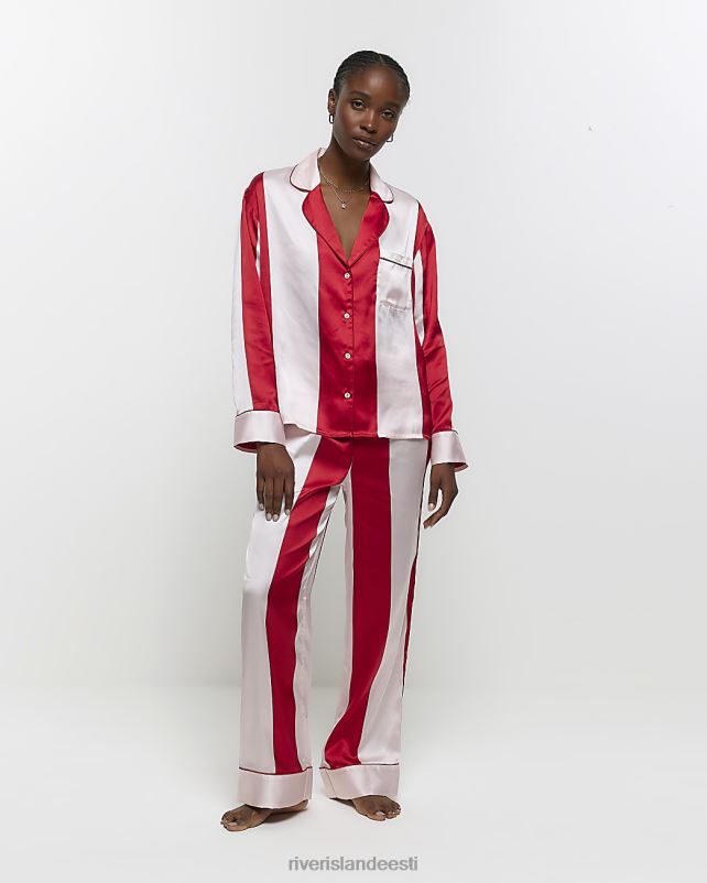 kehakate punane naised River Island satiintriibulised pidžaamapüksid 44TLL3985