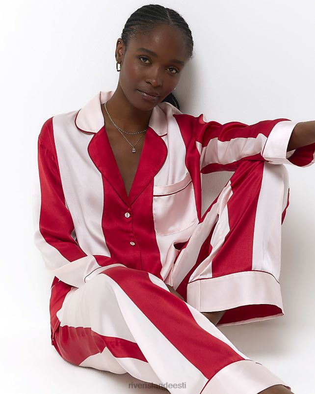 kehakate punane naised River Island satiintriibulised pidžaamapüksid 44TLL3985