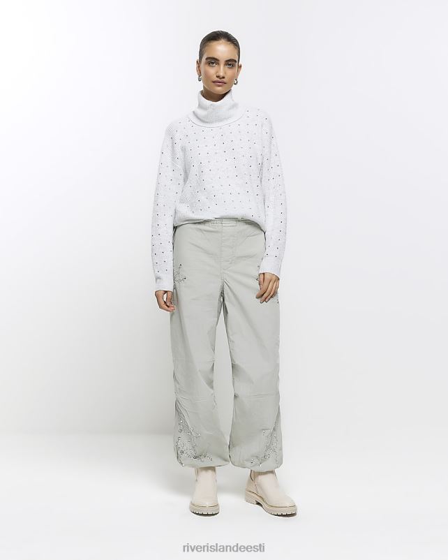 kehakate roheline naised River Island kaunistatud langevarjupüksid 44TLL1683
