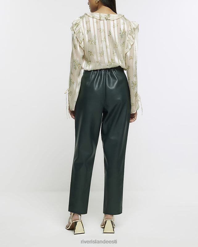 kehakate roheline naised River Island kunstnahast sigaretipüksid 44TLL249