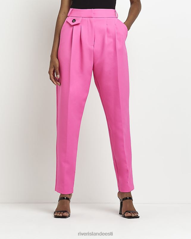 kehakate roosa naised River Island plisseeritud kitsenevad püksid 44TLL4997