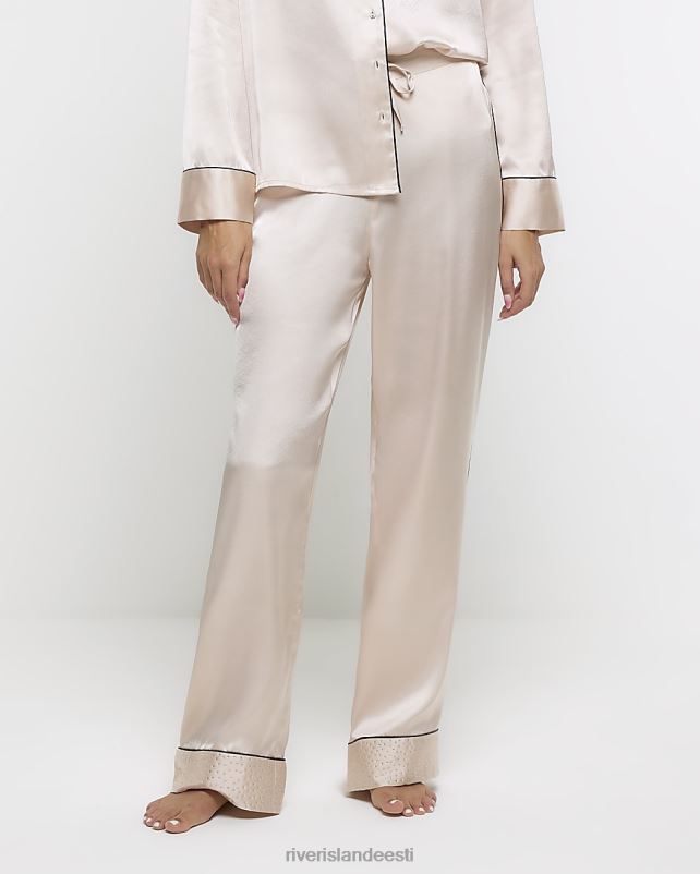 kehakate roosa naised River Island satiinkaunistusega pidžaamapüksid 44TLL4033