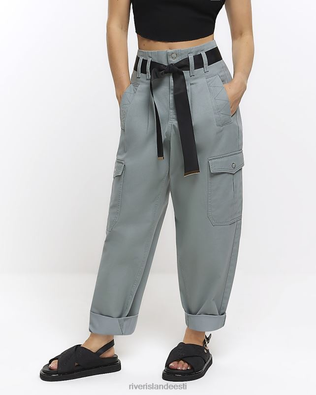 kehakate sinine naised River Island peenikesed paberkotist vööga cargo püksid 44TLL5273
