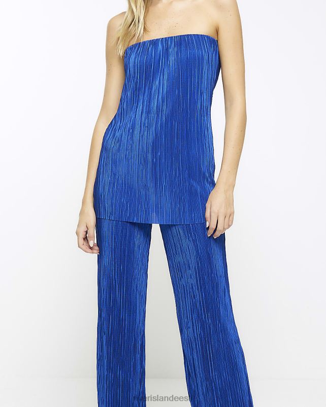 kehakate sinine naised River Island plisse laienevad püksid 44TLL888