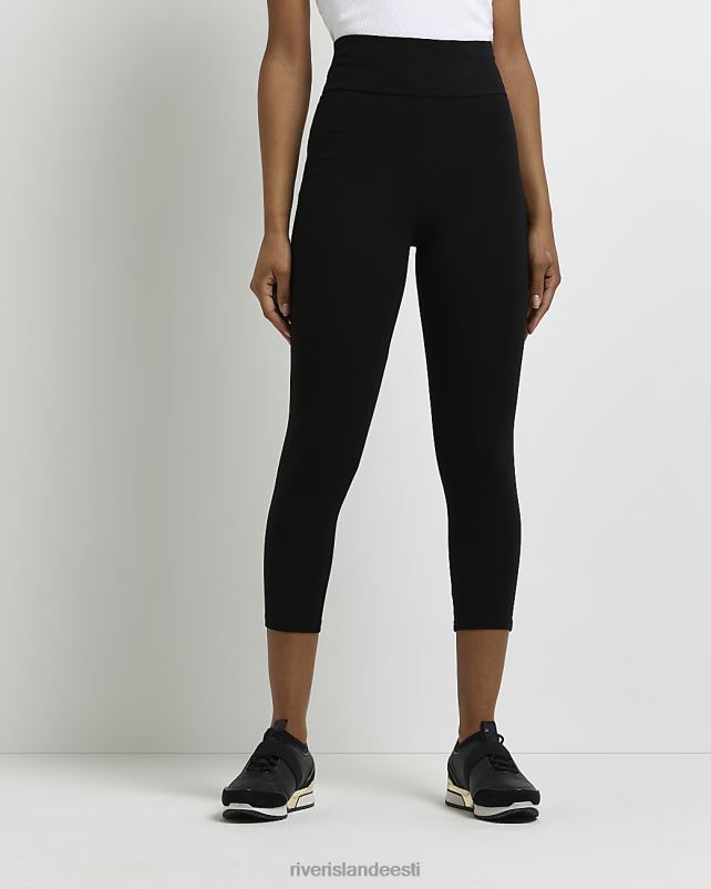 kehakate must naised River Island kõrge vöökohaga kärbitud retuusid 44TLL4938