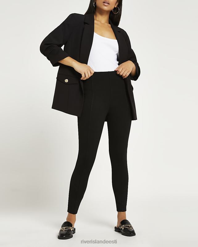 kehakate must naised River Island peened kõrge vöökohaga ponte säärised 44TLL5328