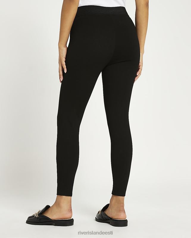 kehakate must naised River Island peened kõrge vöökohaga ponte säärised 44TLL5328