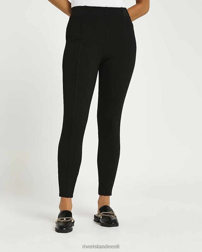 kehakate must naised River Island peened kõrge vöökohaga ponte säärised 44TLL5328