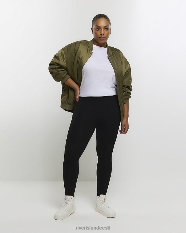 kehakate must naised River Island pluss kõrge vöökohaga retuusid 44TLL5029