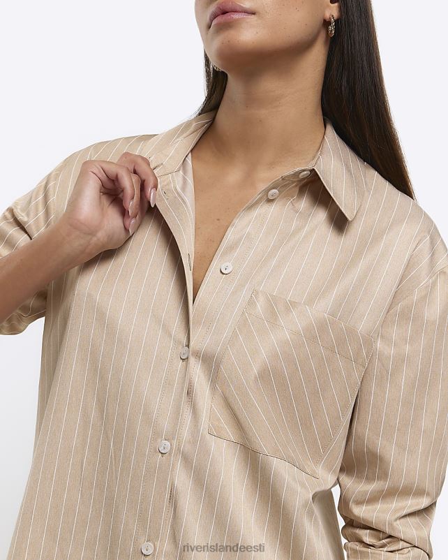 kehakate beež naised River Island popliinitriibuline särk 44TLL319