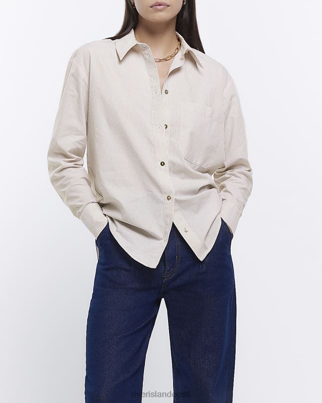 kehakate beež naised River Island triibuline ülisuur särk 44TLL321