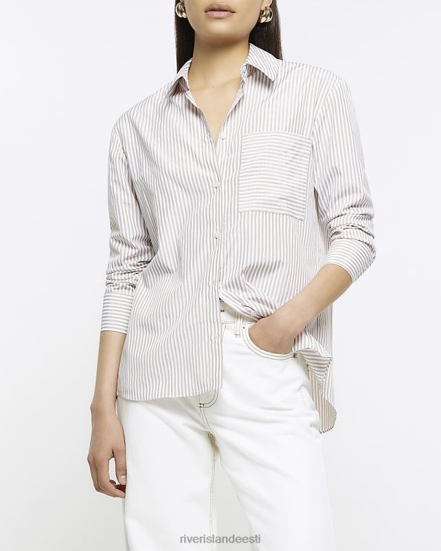 kehakate beež naised River Island triibuline särk 44TLL320