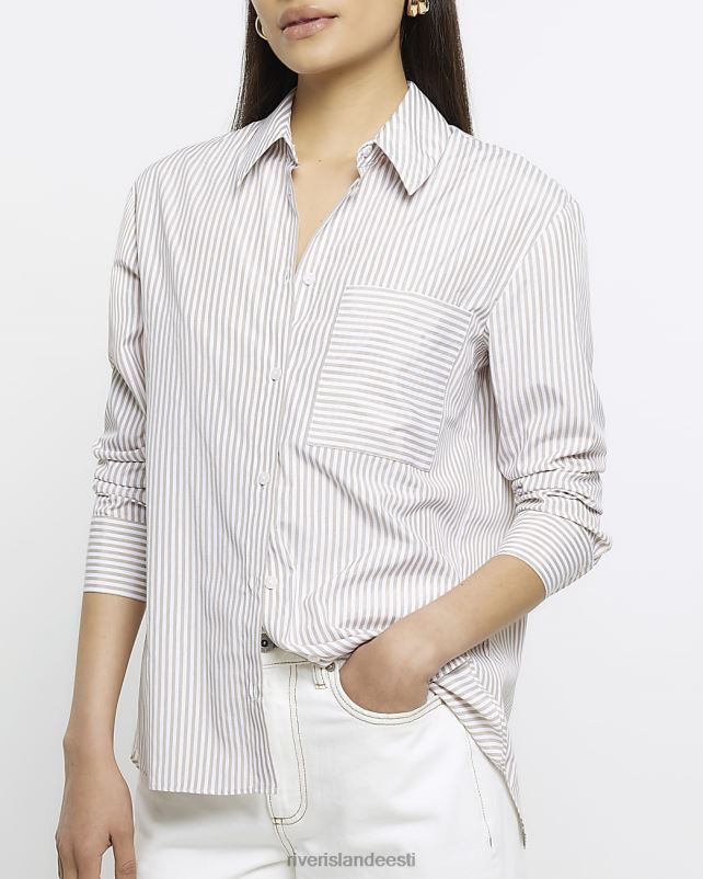 kehakate beež naised River Island triibuline särk 44TLL320