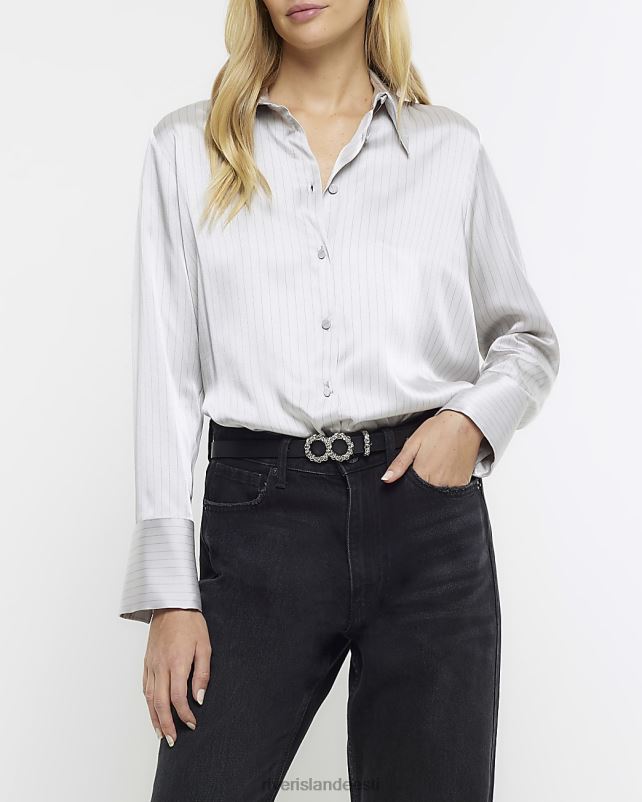 kehakate hõbedane naised River Island satiintriibuline särk 44TLL841