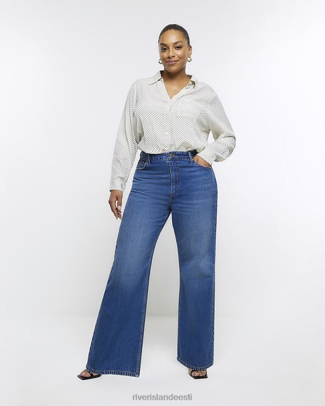 kehakate kreem naised River Island pluss geomeetrilise mustriga särk 44TLL5077