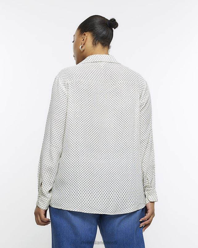 kehakate kreem naised River Island pluss geomeetrilise mustriga särk 44TLL5077