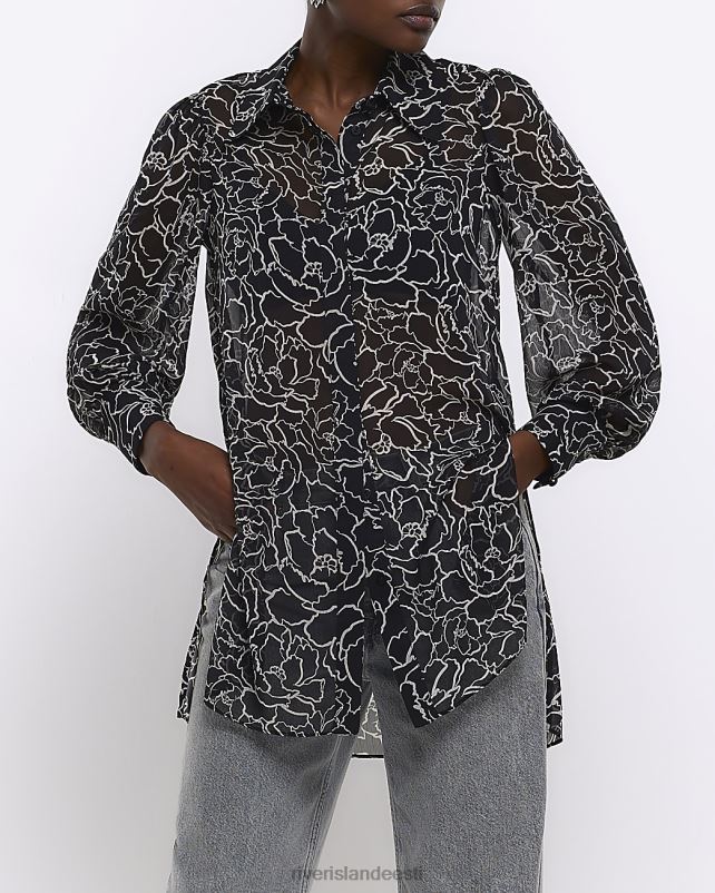 kehakate must naised River Island lilleline õngejada särk 44TLL4360