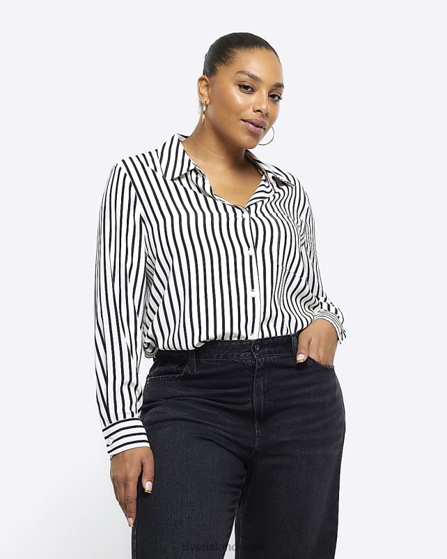 kehakate must naised River Island pluss satiintriibuline särk 44TLL5092