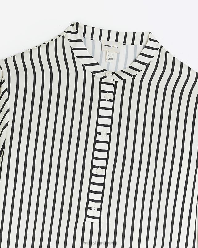 kehakate must naised River Island triibuline kaelusega särk 44TLL4251