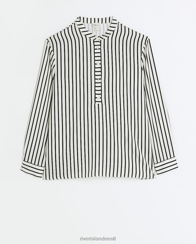 kehakate must naised River Island triibuline kaelusega särk 44TLL4251