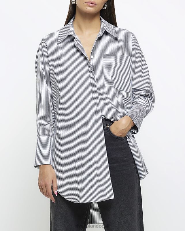 kehakate must naised River Island triibuline ülisuur särk 44TLL235