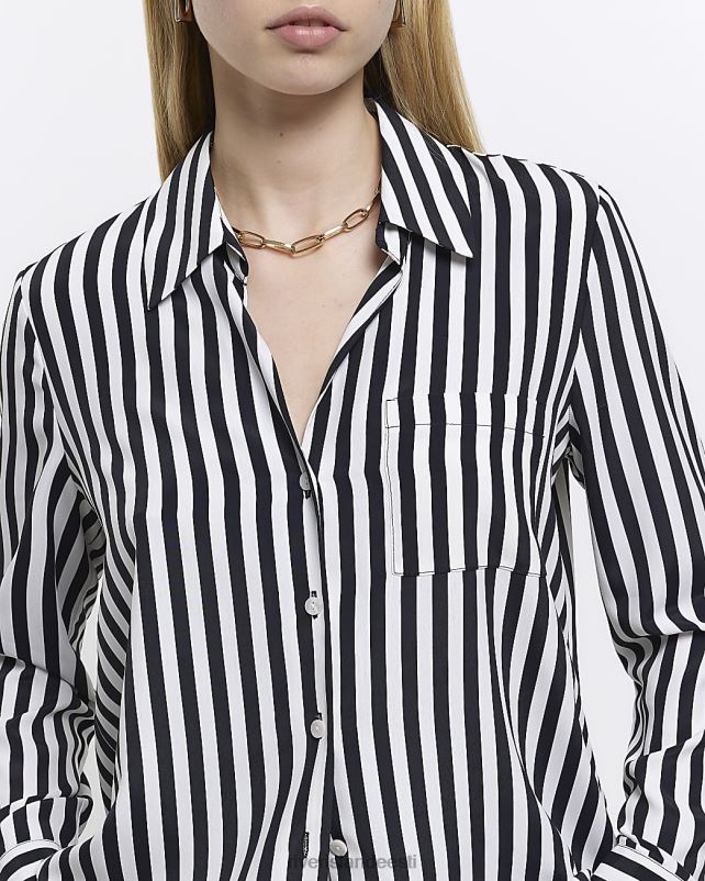 kehakate must naised River Island triibuline pikkade varrukatega särk 44TLL1305