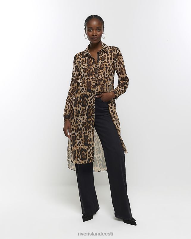 kehakate pruun naised River Island loomade õngejada särk 44TLL4156