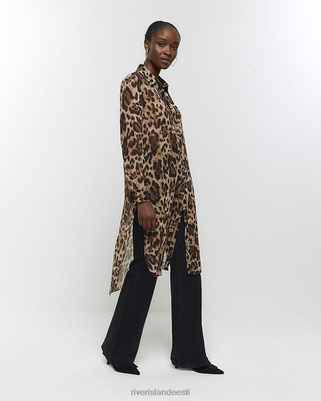 kehakate pruun naised River Island loomade õngejada särk 44TLL4156