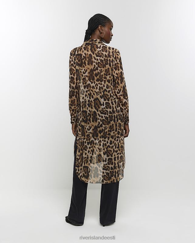 kehakate pruun naised River Island loomade õngejada särk 44TLL4156