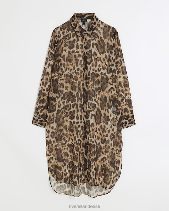 kehakate pruun naised River Island loomade õngejada särk 44TLL4156