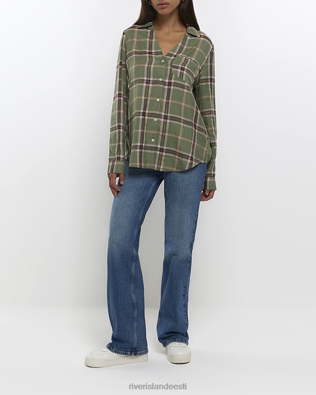 kehakate roheline naised River Island vaadata pikkade varrukatega särki 44TLL3765