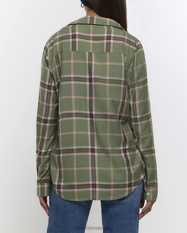 kehakate roheline naised River Island vaadata pikkade varrukatega särki 44TLL3765