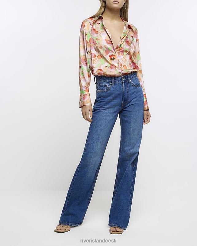 kehakate roosa naised River Island lilleline ülisuur särk 44TLL1378