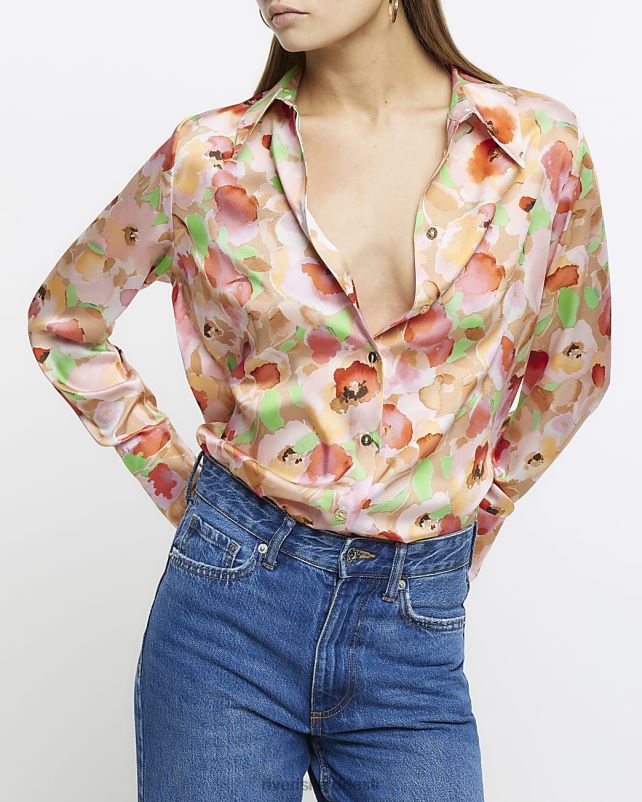 kehakate roosa naised River Island lilleline ülisuur särk 44TLL1378