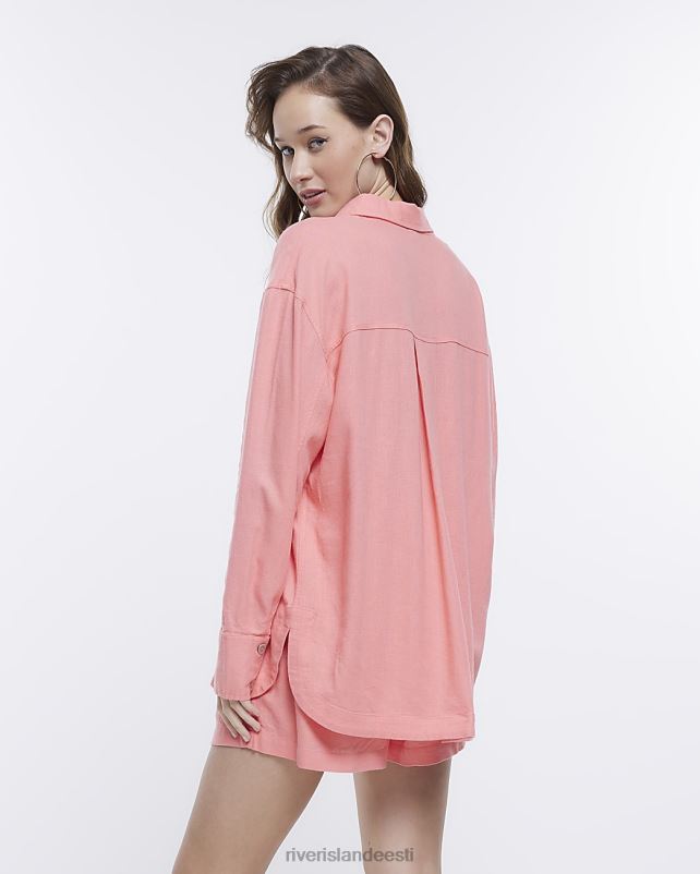 kehakate roosa naised River Island linasega ülisuur särk 44TLL1242