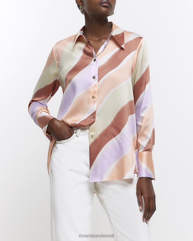 kehakate roosa naised River Island ülisuur satiintriibuline särk 44TLL1376