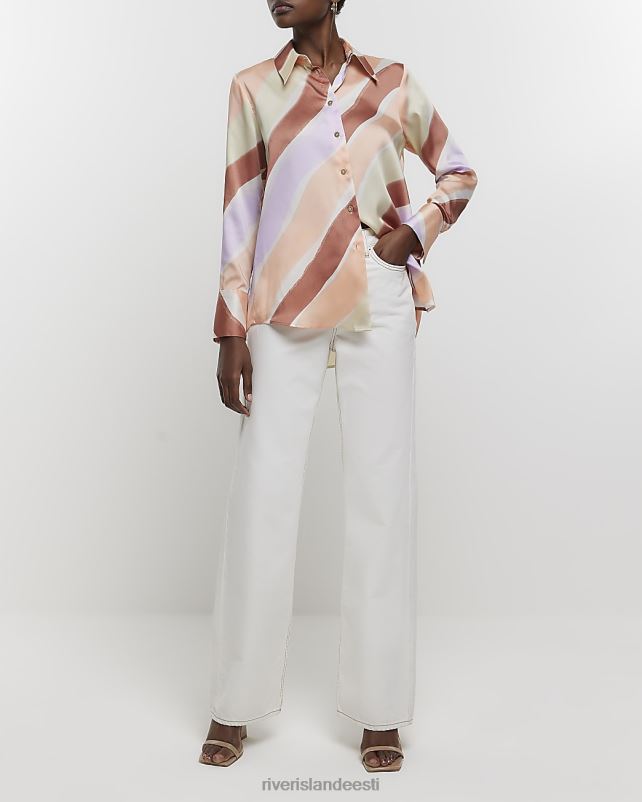 kehakate roosa naised River Island ülisuur satiintriibuline särk 44TLL1376