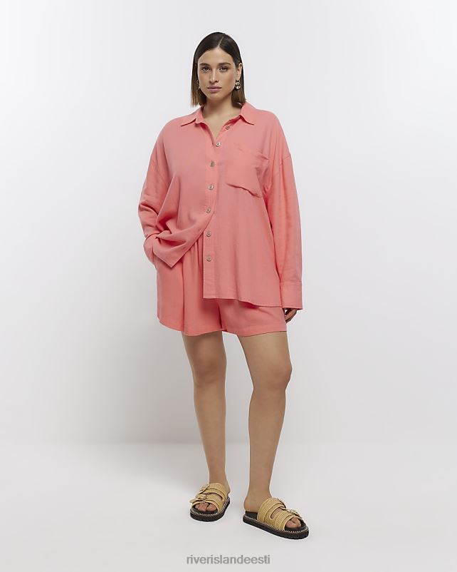 kehakate roosa naised River Island pluss linasega ülisuur särk 44TLL2216