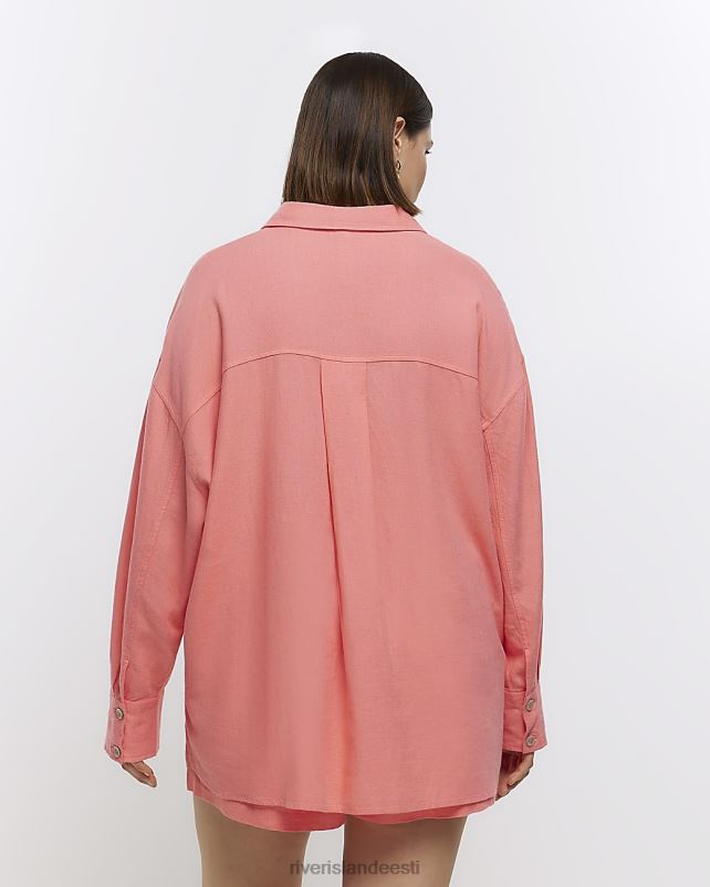 kehakate roosa naised River Island pluss linasega ülisuur särk 44TLL2216