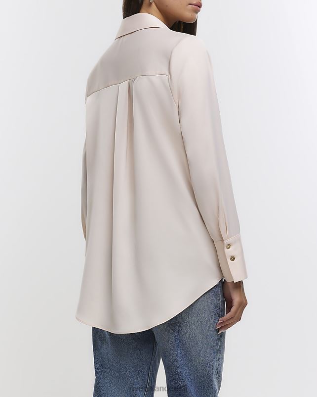 kehakate roosa naised River Island satiinist ülisuur pikkade varrukatega särk 44TLL1377